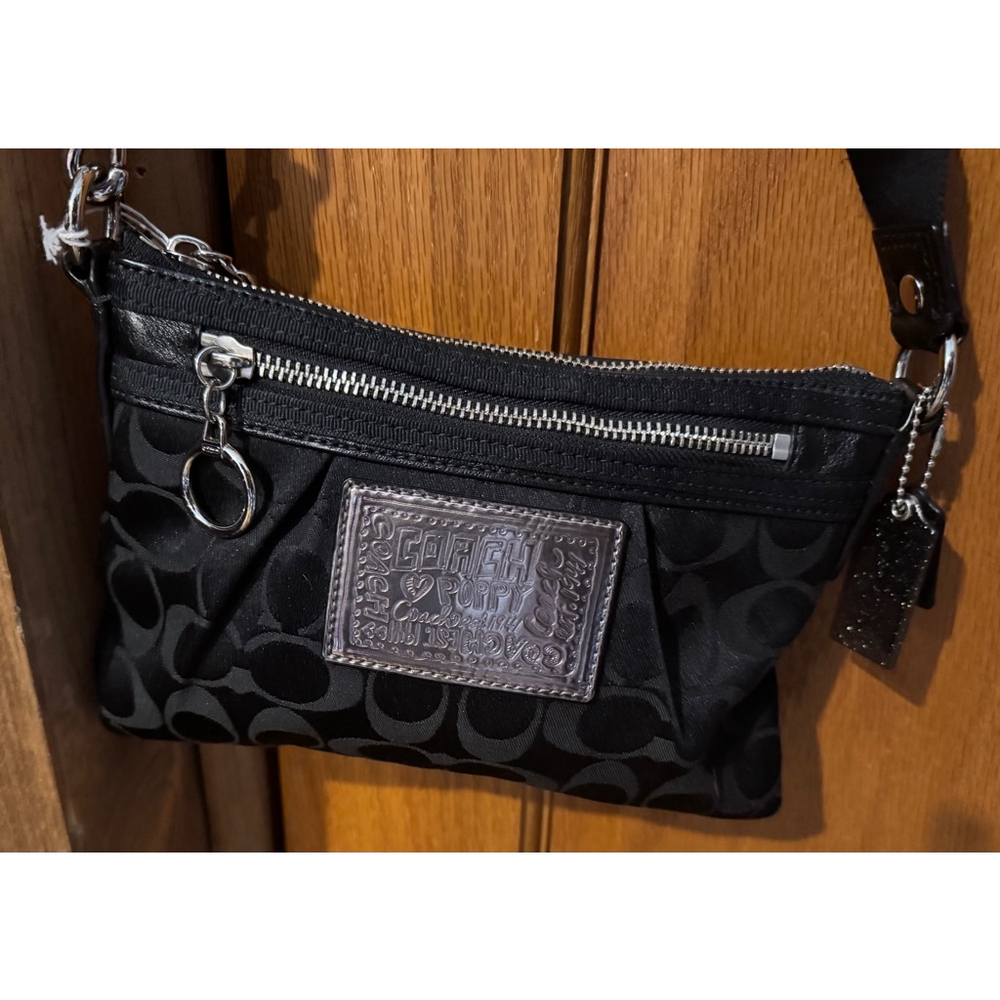 Coach Poppy Monogram Black Crossbody Bag